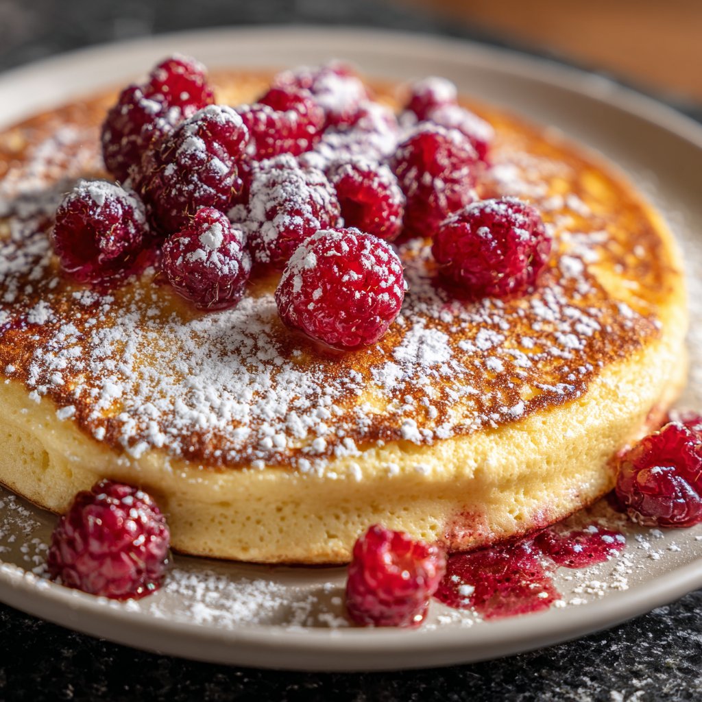 Pfannkuchen mit Himbeeren