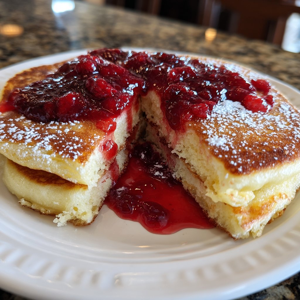 Pfannkuchen mit Beerenkompott